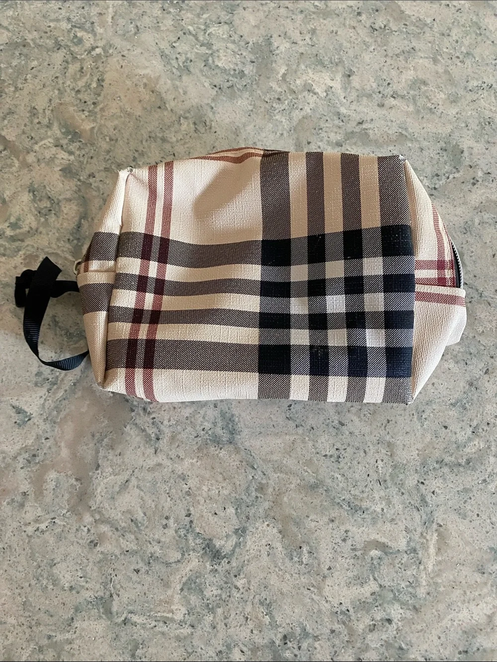Classic Plaid makeup pouch Beige/Black